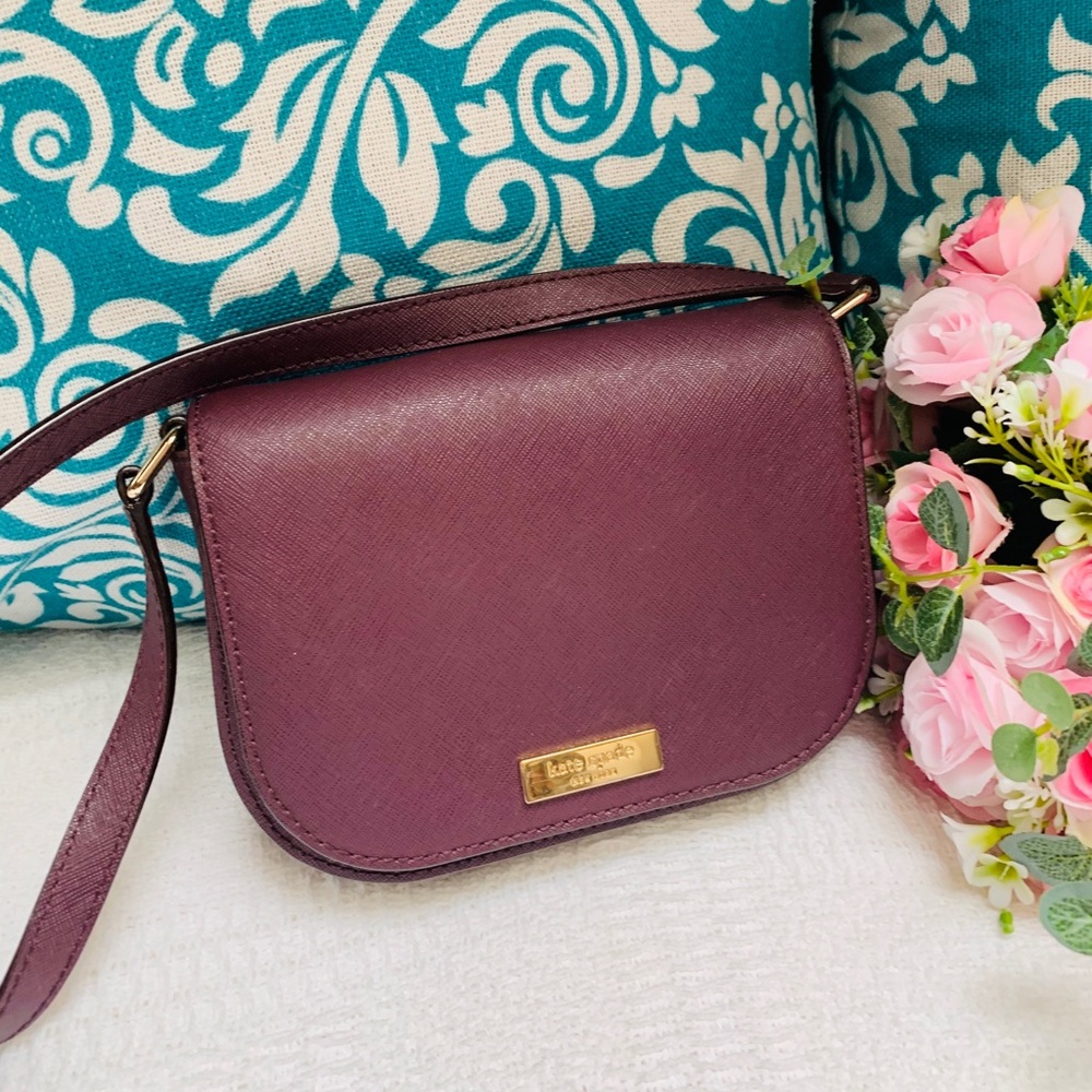 Kate Spade Plum Saffiano Leather Crossbody Bag - Picture 6 of 8